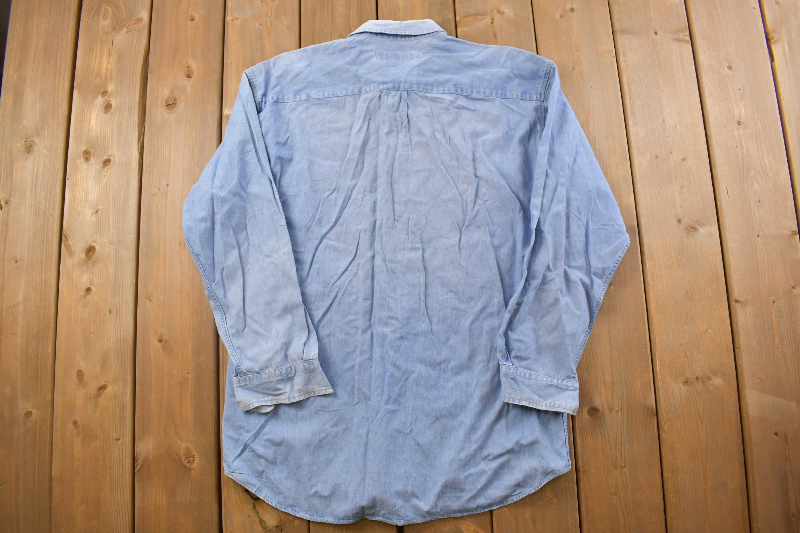 Vintage 1990s Perry Ellis Portfolio Denim Button Up Shirt