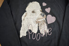 Vintage 1990 Poodle Dog Cute Crewneck Sweater Made In USA