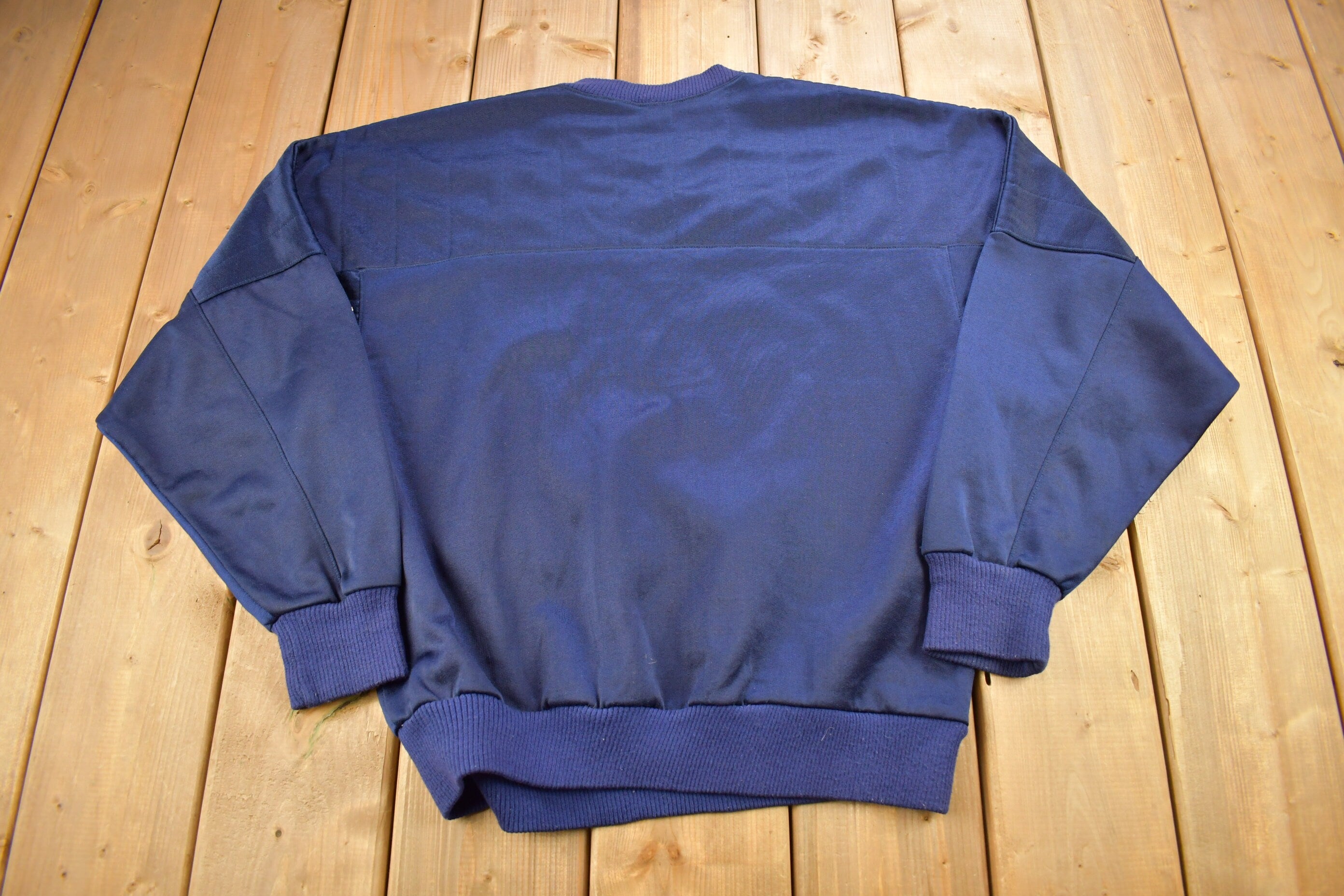 Vintage 1980s Nike Big Swoosh Jersey Like Crewneck Sweatshirt