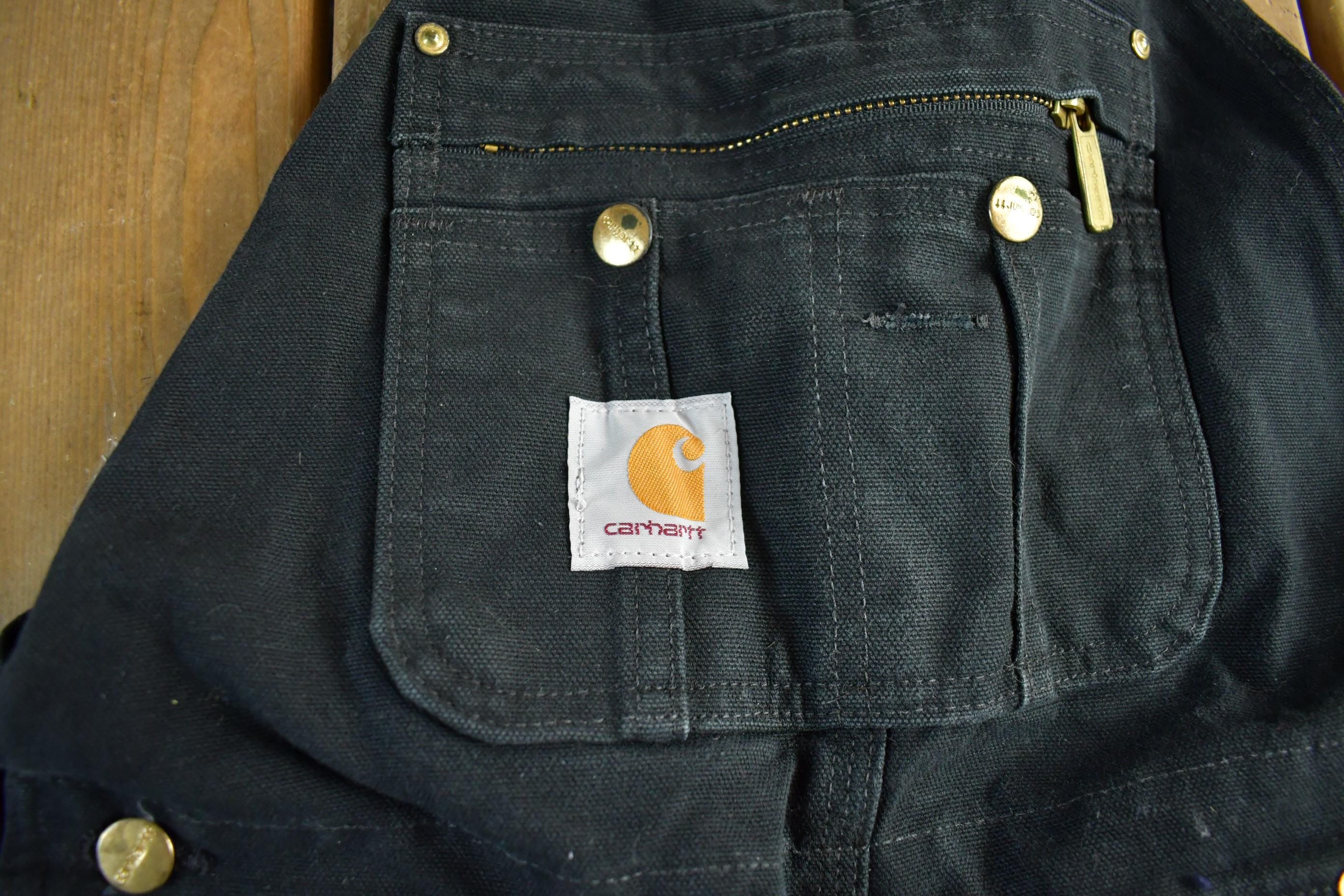 Vintage 1990s Carhartt Double Knee Canvas Overalls Size 32 x 32