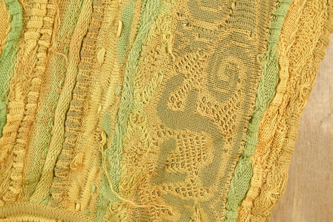 Vintage 1990s Coogi Made In Australia 3D knit 100% Cotton Abstract Pattern Crewneck Sweater