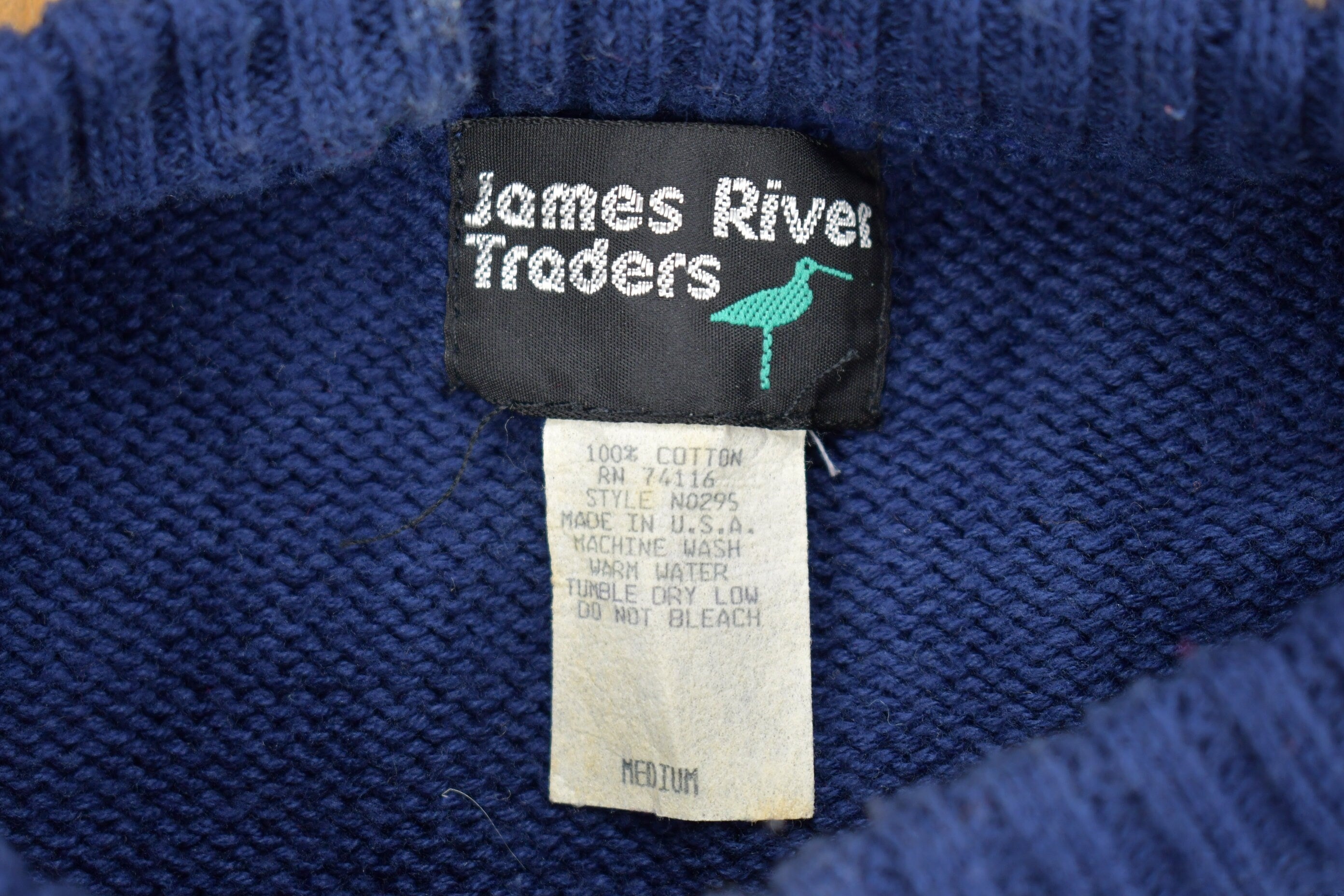 Vintage 1980s James River Trader Knit Crewneck Sweater