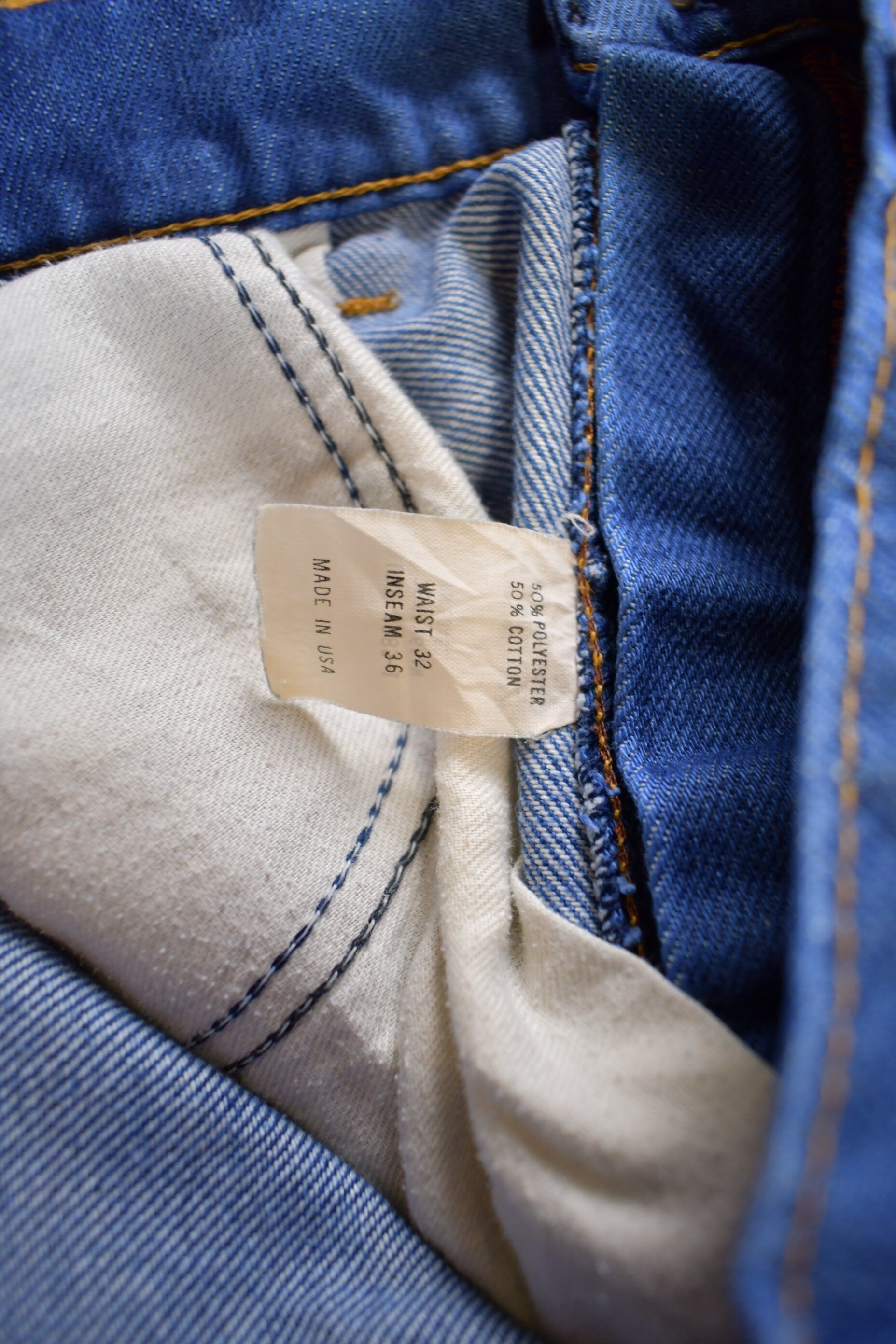 Vintage 1980s Distressed Blue Jeans Size 32x36