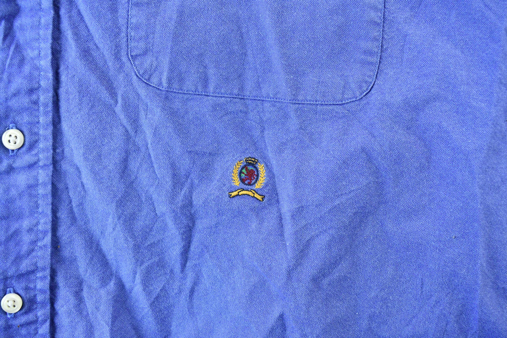 Vintage 1990s Chaps by Tommy Hilfiger Blue Blank Button Up Shirt