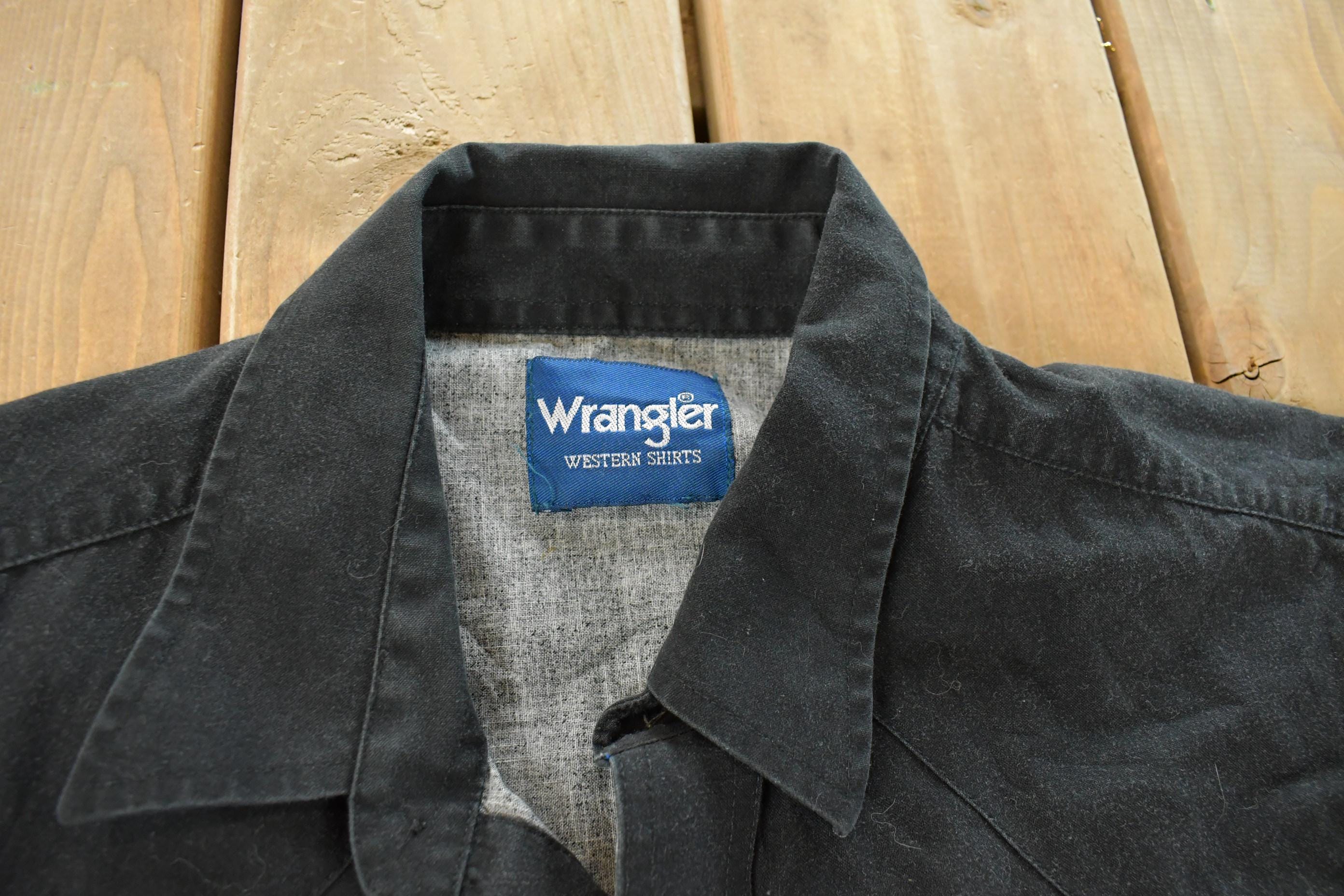 Vintage 1990s Wrangler Western All Over Print Rodeo Pearl Snap Shirt Men's XL
