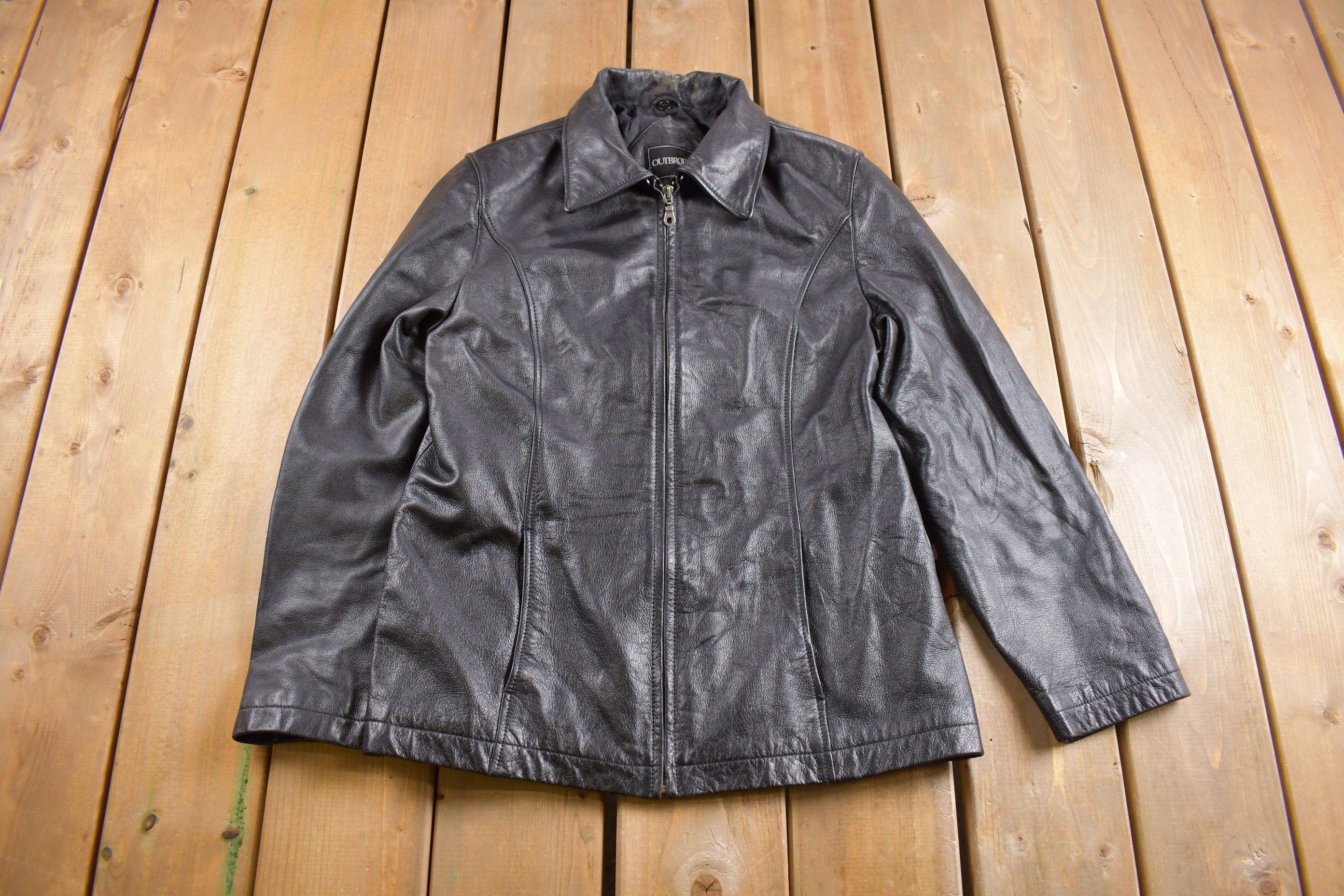 Vintage 1990s Outbrook Leather Jacket