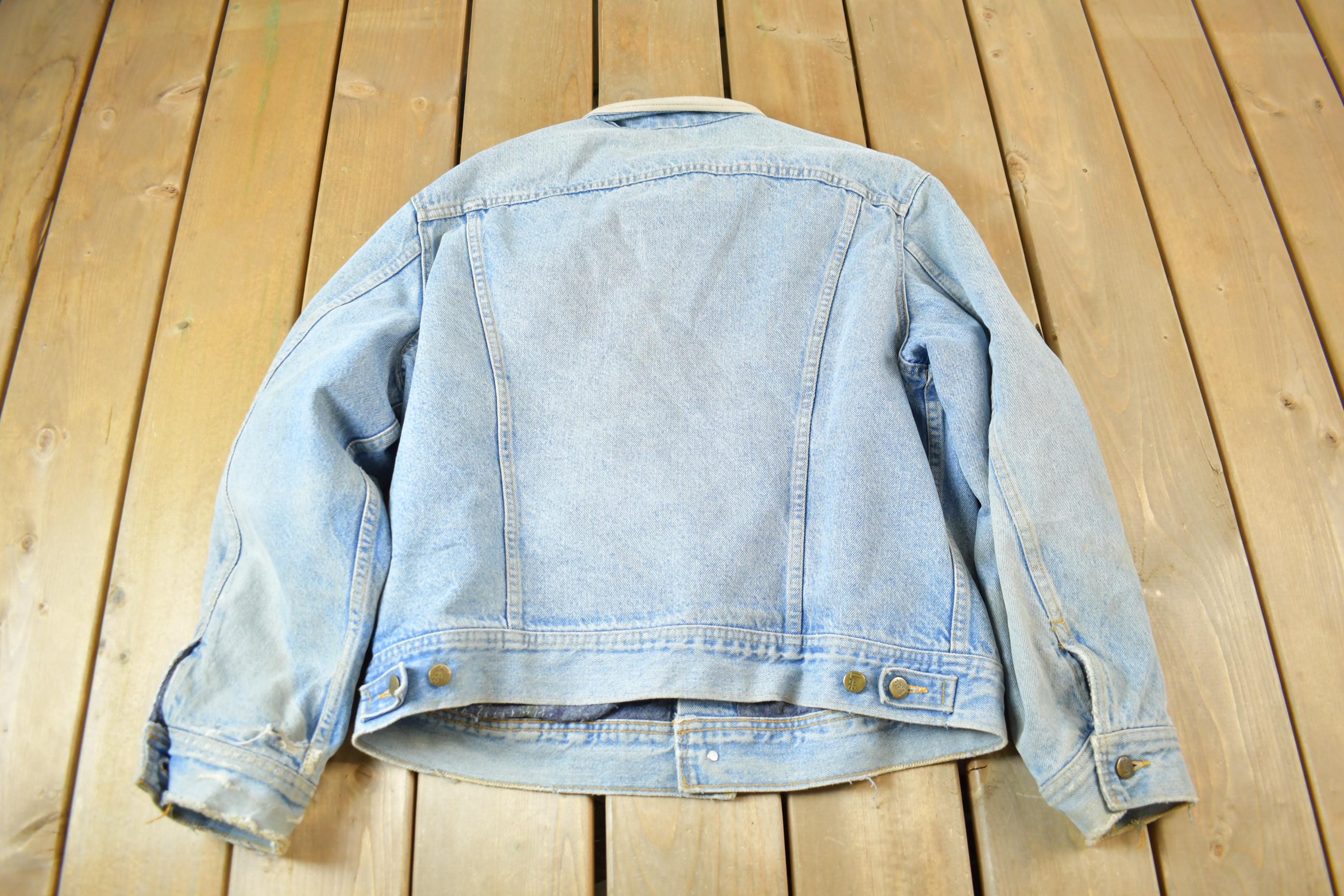 Vintage 1990s Lee Storm Rider Blanket Lined Jean Jacket Size 44