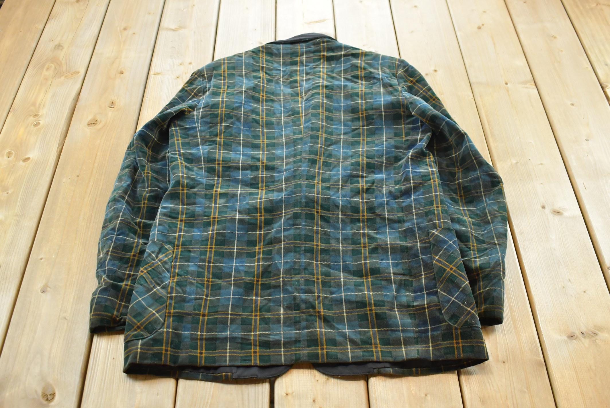 Vintage 1940s Bonnington Tartan Plaid Smoking Jacket Mens M
