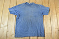 Vintage 1990s Hanes Blank Navy Single Stitch T-Shirt