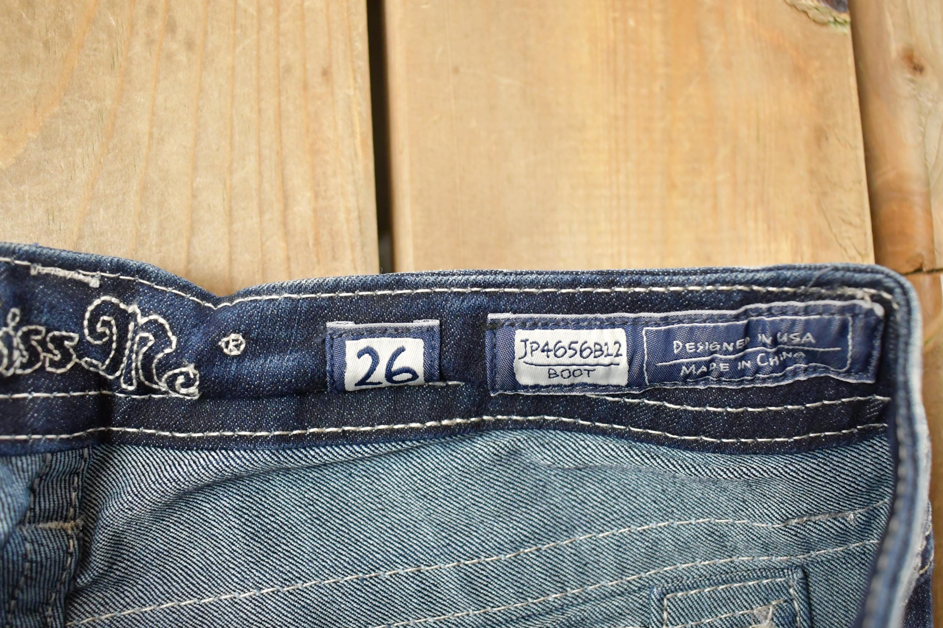 Vintage Deadstock Y2K Miss Me Bedazzled Low Rise Jeans Women's Size 26x31