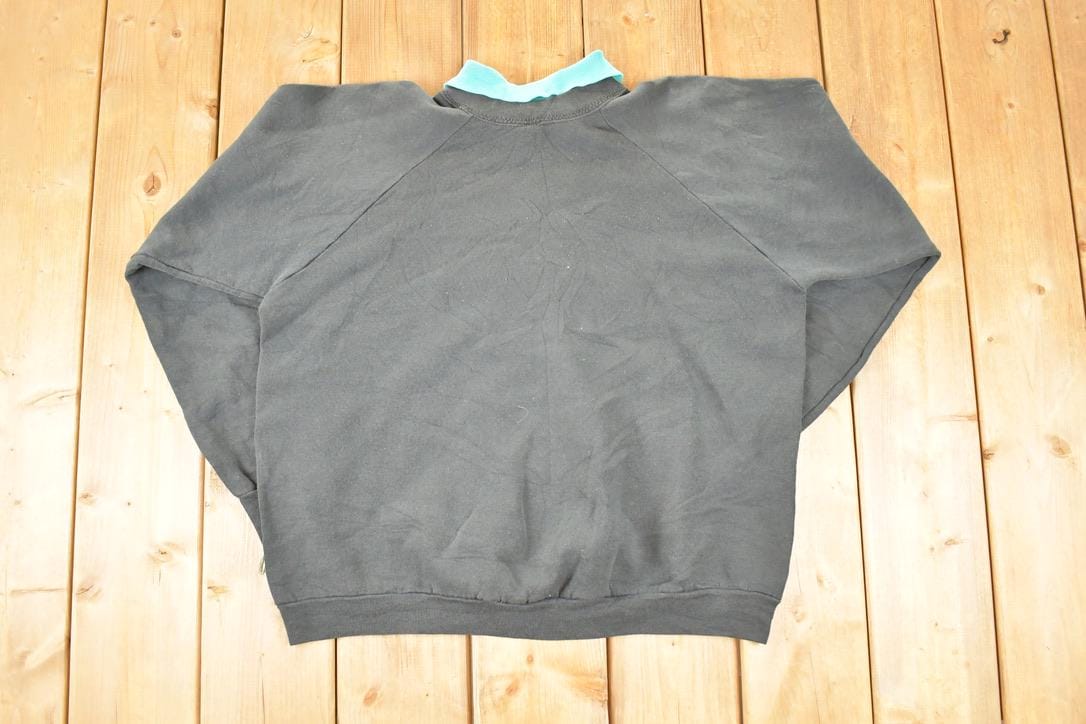 Vintage 1980s Lace Cat Collared Crewneck Sweatshirt Women's L