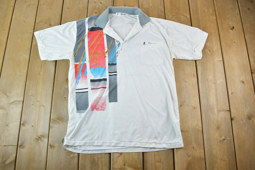 Vintage 1990s Pierre Laurent Quarter Button Up Polo Shirt