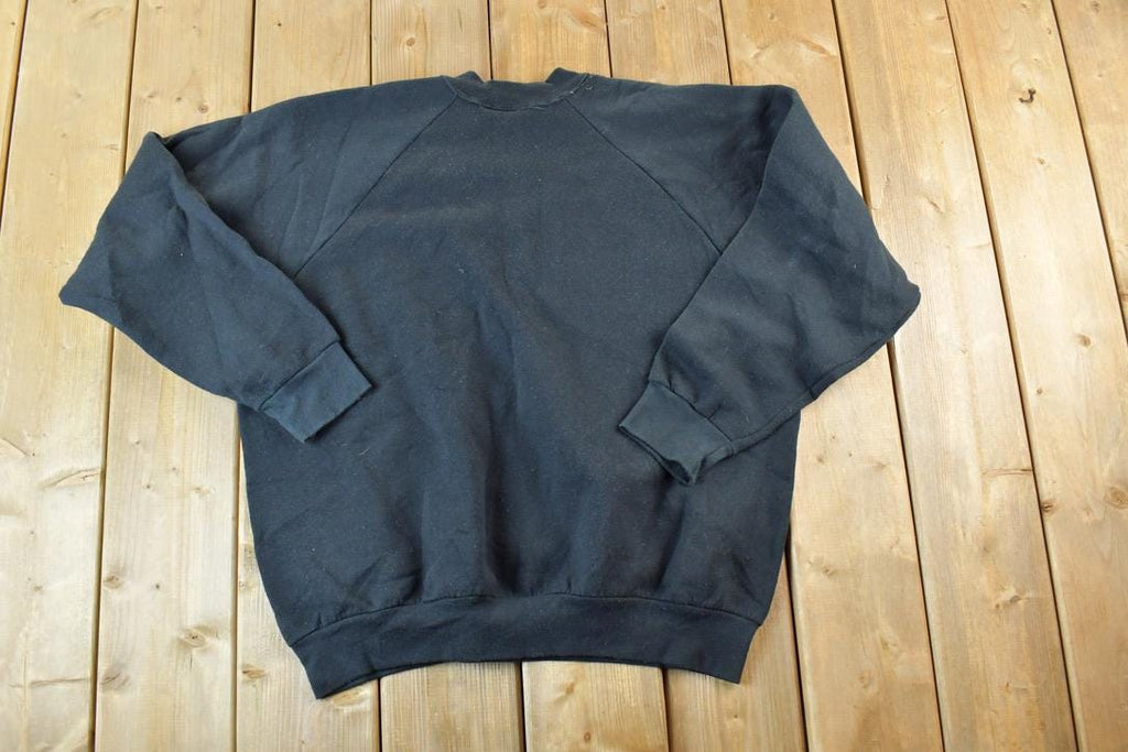 Vintage 1990s FOTL Black Blank Crewneck Sweatshirt