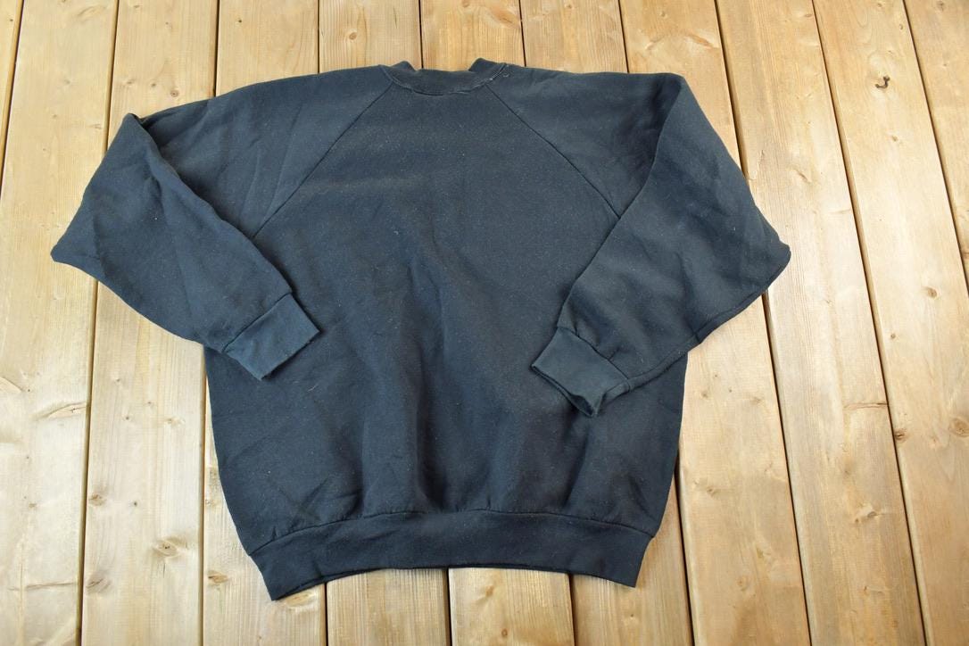 Vintage 1990s FOTL Black Blank Crewneck Sweatshirt