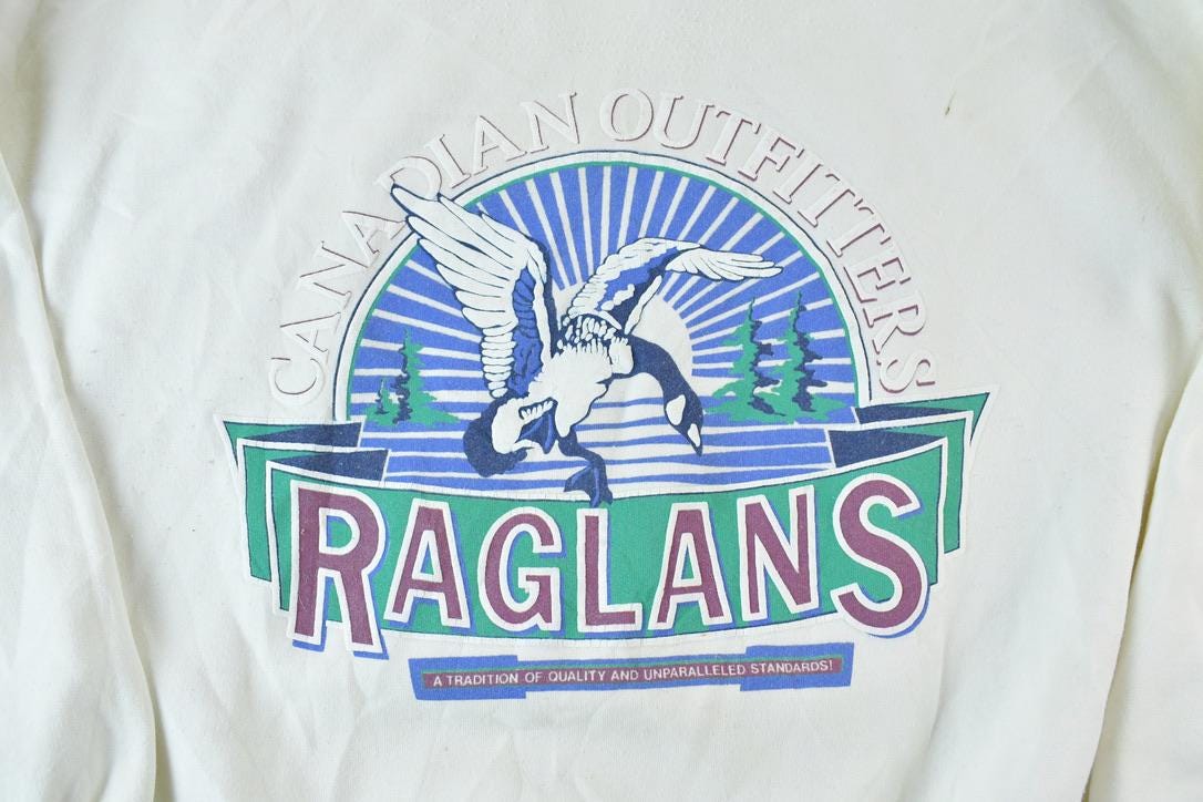 Vintage 1990s Raglans Outdoorsman Canadian Outfitters Crewneck Sweatshirt