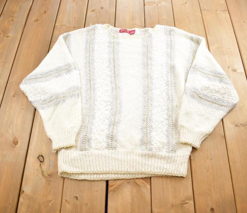 Vintage 1980s Harrington Square Knit Crewneck Sweater