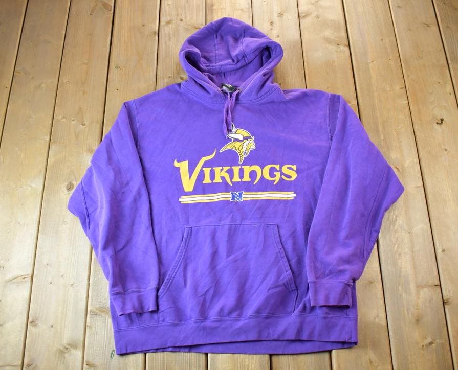 Vintage 1990s Minnesota Vikings NFL Hoodie Hooded Sweatshirt