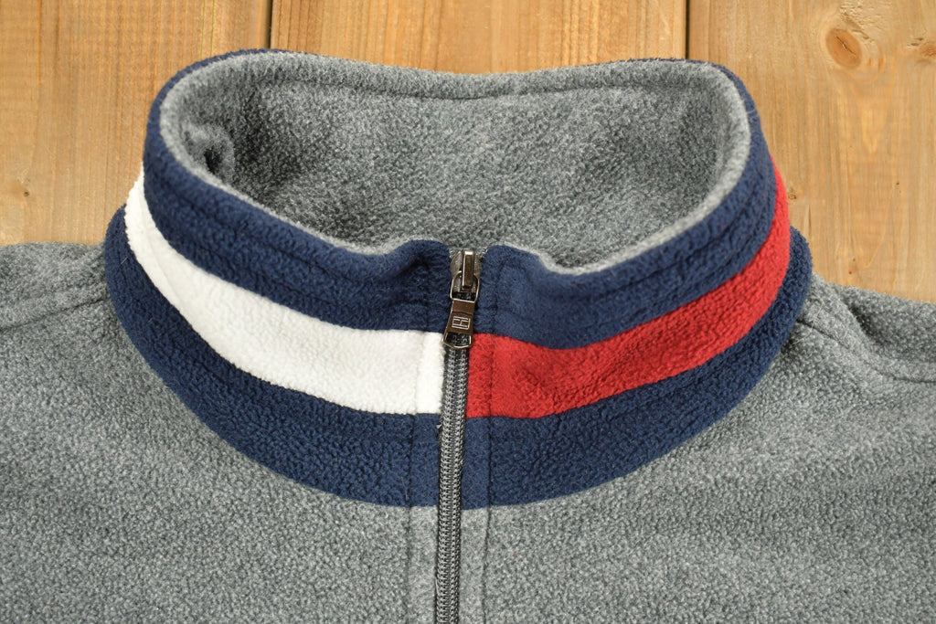 Vintage Tommy Hilfiger Embroidered Quarter Zip Fleece Sweatshirt