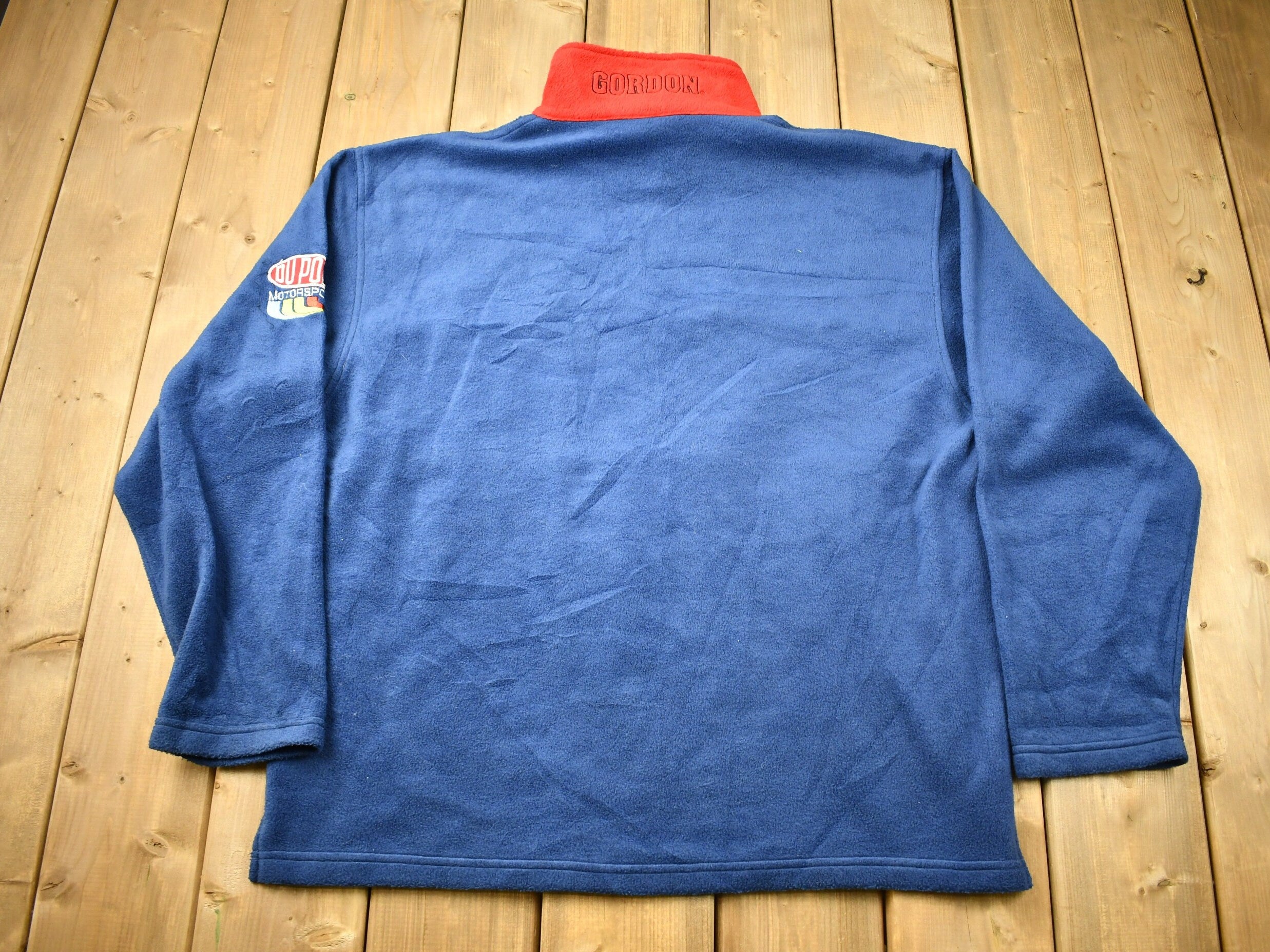 Vintage 1990s Jeff Gordon Nascar Quarter Zip Fleece Sweater  Sportswear  Color Block  Streetwear  Athleisure  Embroidered