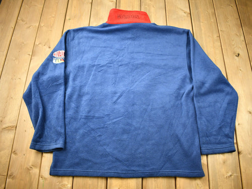Vintage 1990s Jeff Gordon Nascar Quarter Zip Fleece Sweater  Sportswear  Color Block  Streetwear  Athleisure  Embroidered