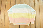 Vintage 1990s Helium Rainbow Striped Knit Sweater Women's Medium