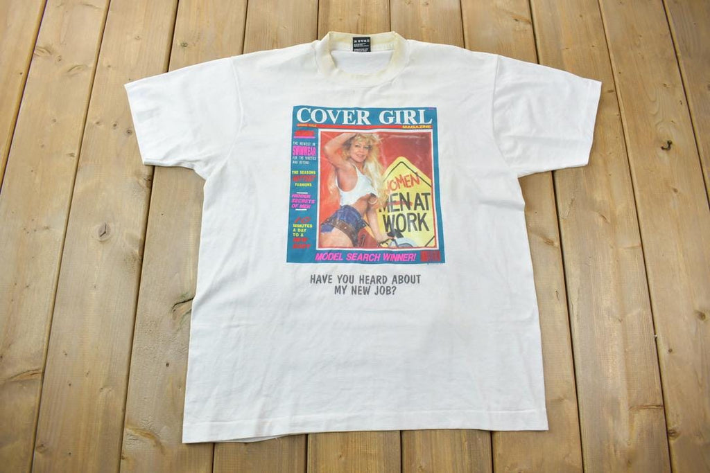 Vintage 1990s Cover Girl Magazine Single Stitch Graphic T-Shirt Made In USA