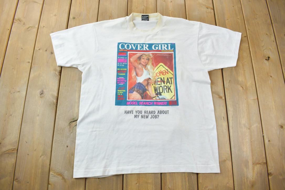 Vintage 1990s Cover Girl Magazine Single Stitch Graphic T-Shirt Made In USA