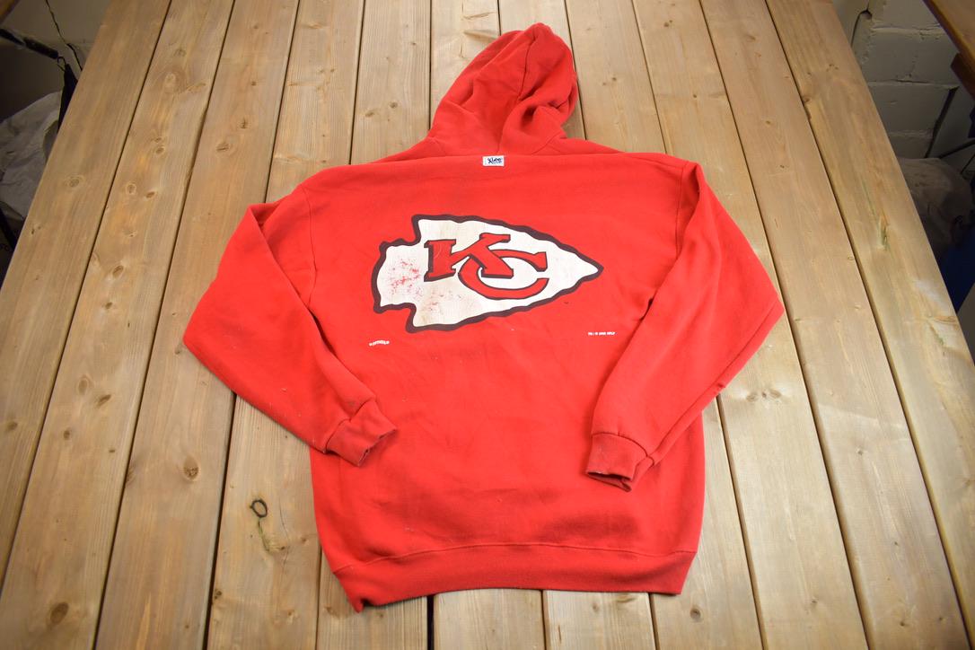 Vintage 1995 Kansas City Chiefs Zip Up Football Hoodie NFL Made In USA