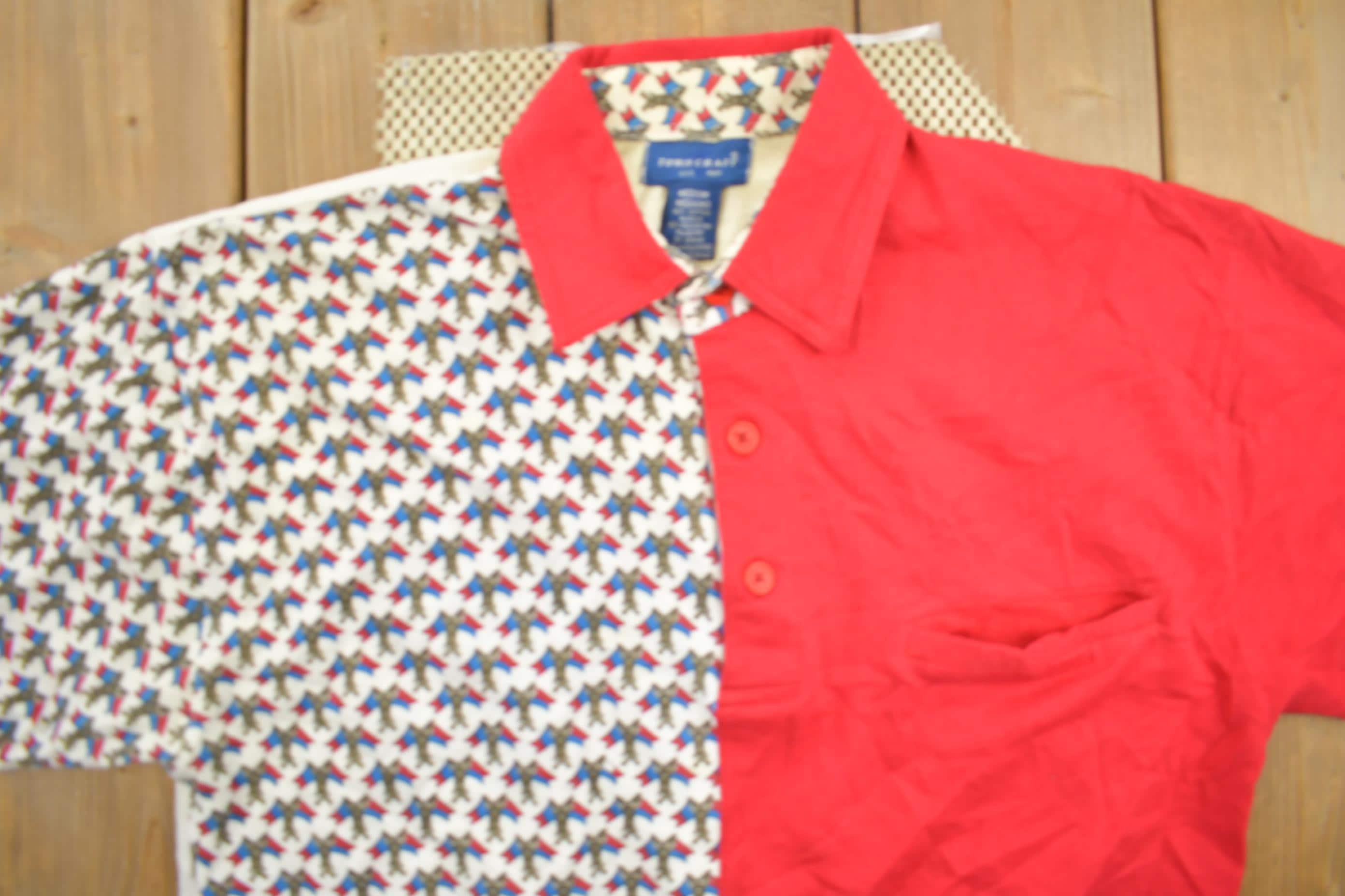 Vintage 1980s Town Craft Split Panel Quarter Button Sweater