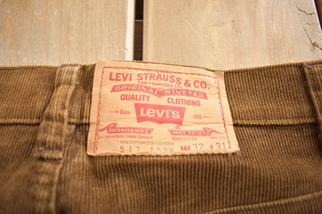 Vintage 1970s Levi's Jeans Corduroy Pants Made In USA Size 32x31