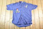 Vintage 1990s Bugs Bunny Elmer Fudd Looney Tunes Button Up Shirt Mens L