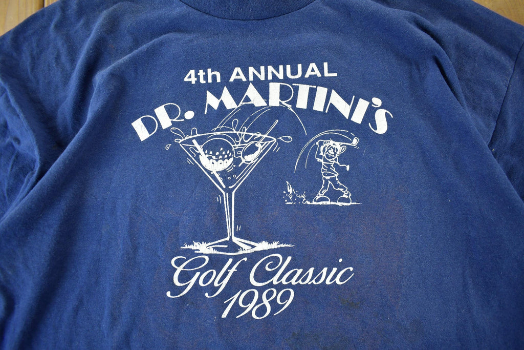 Vintage 1990s Dr. Martini's Golf Classic Graphic T-Shirt  Vintage T Shirt  90s Graphic Tee  Single Stitch  Made In USA  Mens 2XL