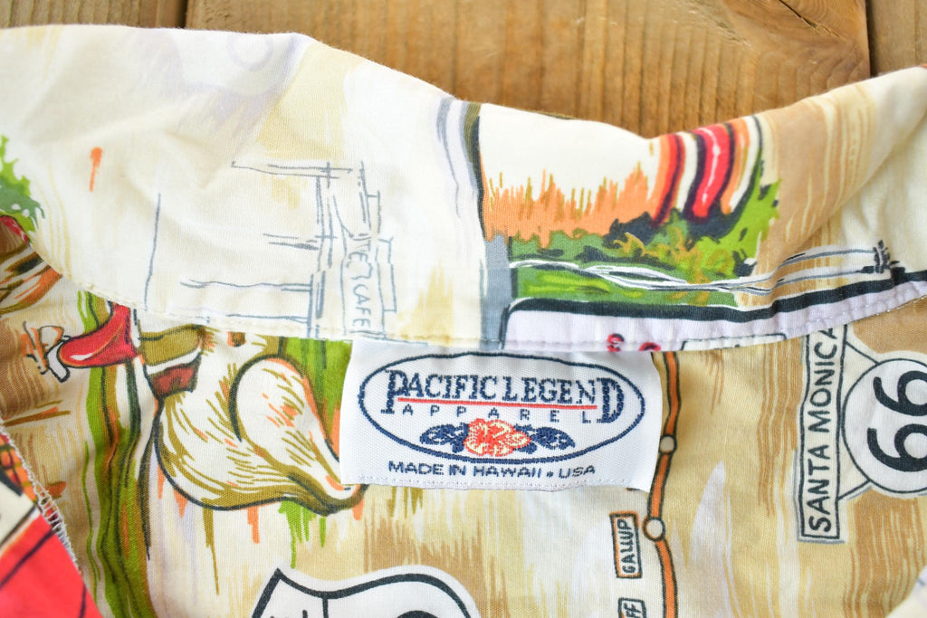 Vintage 1990s Pacific Legend Route 66 AOP Button Up Shirt Men's XL