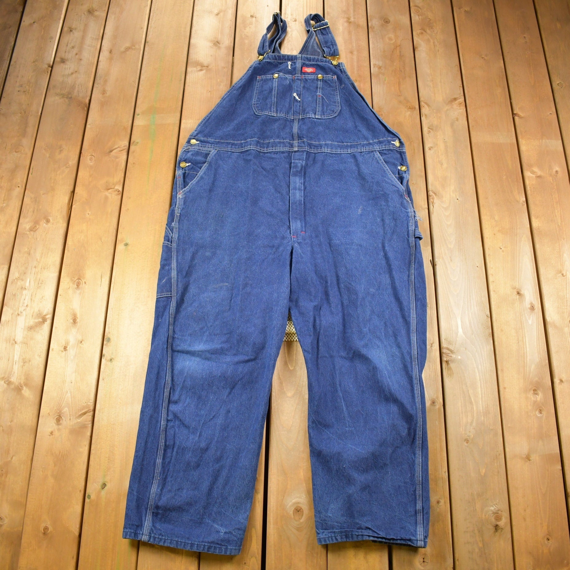 Vintage 1990s Dickies Denim Jean Overalls Size 48 x 30