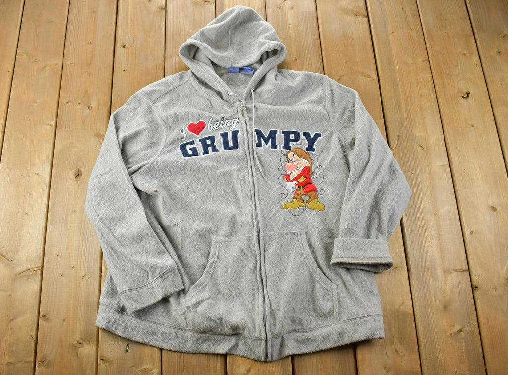 Vintage 1990s Grumpy Disney Zip Up Fleece Hoodie
