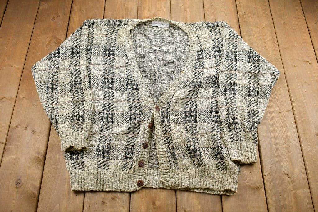 Vintage 1990s Directions USA Knitted Sweater  Vintage 90s Cardigan  Pattern Sweater  Outdoor  Hand Knit  Made In USA  90s Cardigan