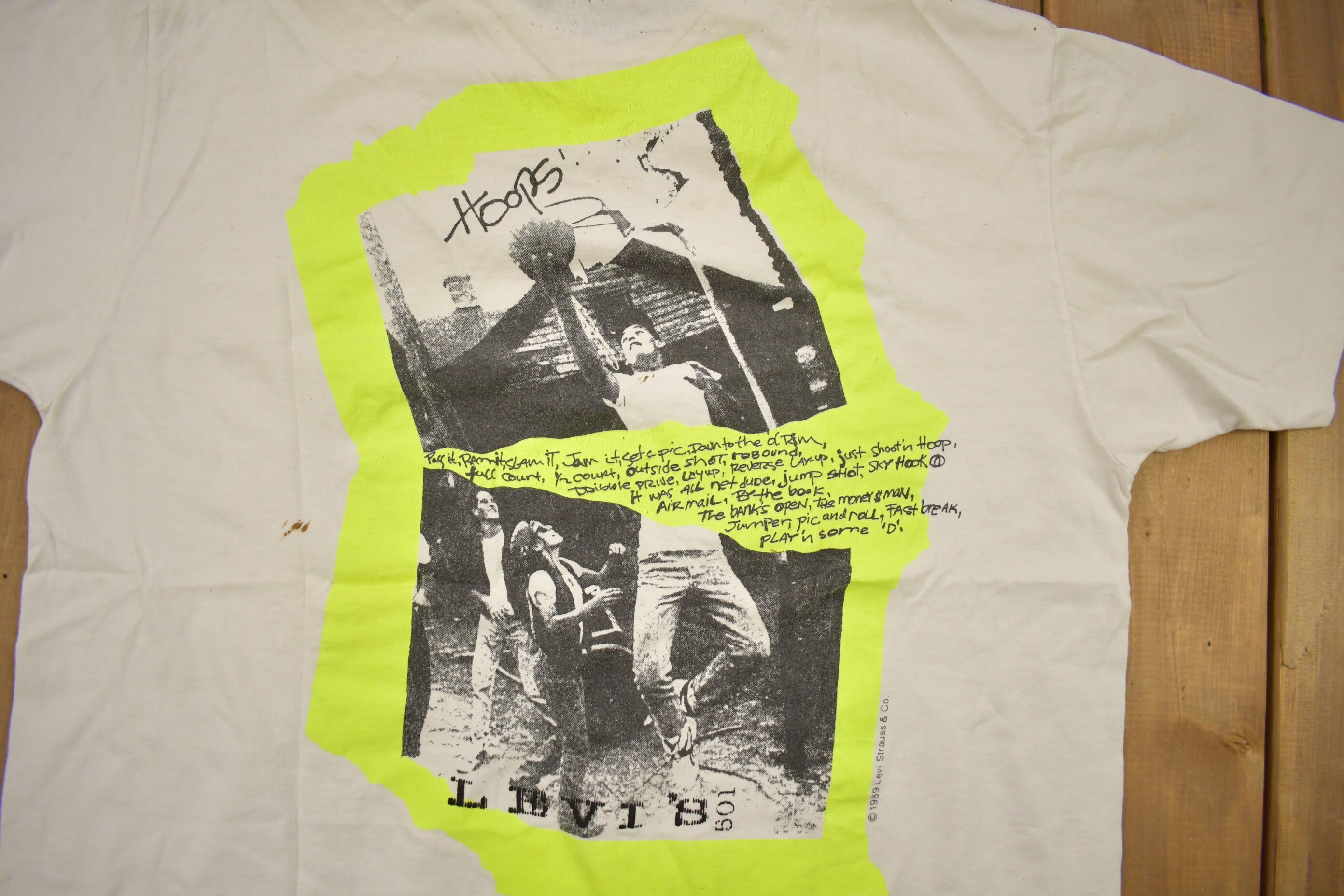 Vintage 1989 Levi's 501 Basketball Graphic T Shirt