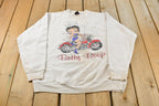 Vintage 1990s Betty Boop Biker Motorcycle Crewneck Sweatshirt Men's XL