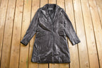 Vintage 1990s Sophia Vespucci Black Leather Trench Coat
