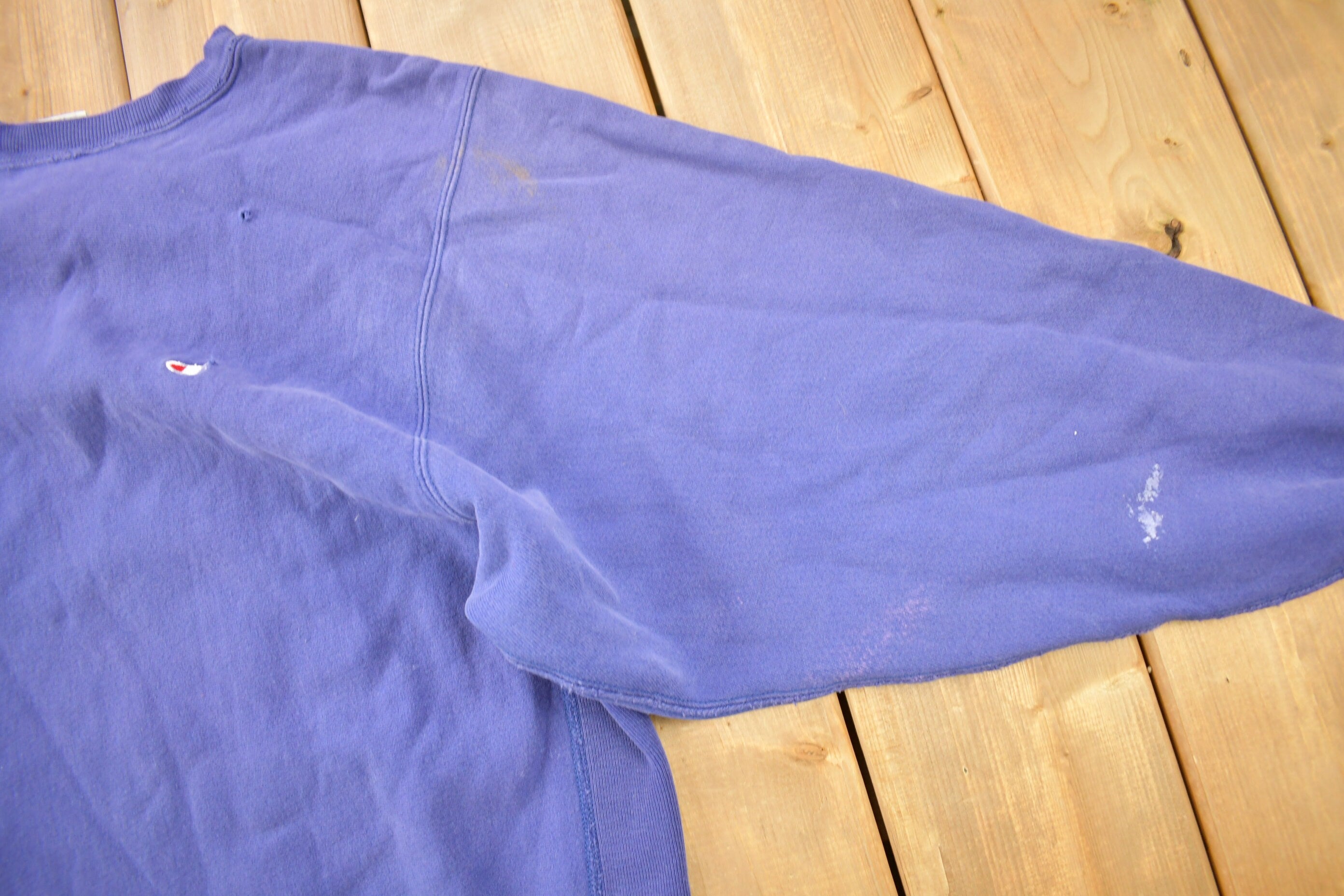Vintage 1990s Blank Blue Champion Reverse Weave Crewneck