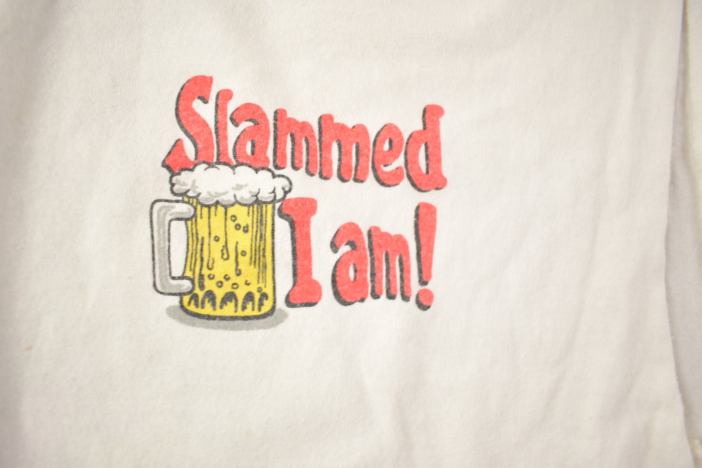 Vintage 1990s Slammed I am! Funny Beer Graphic Tank Top
