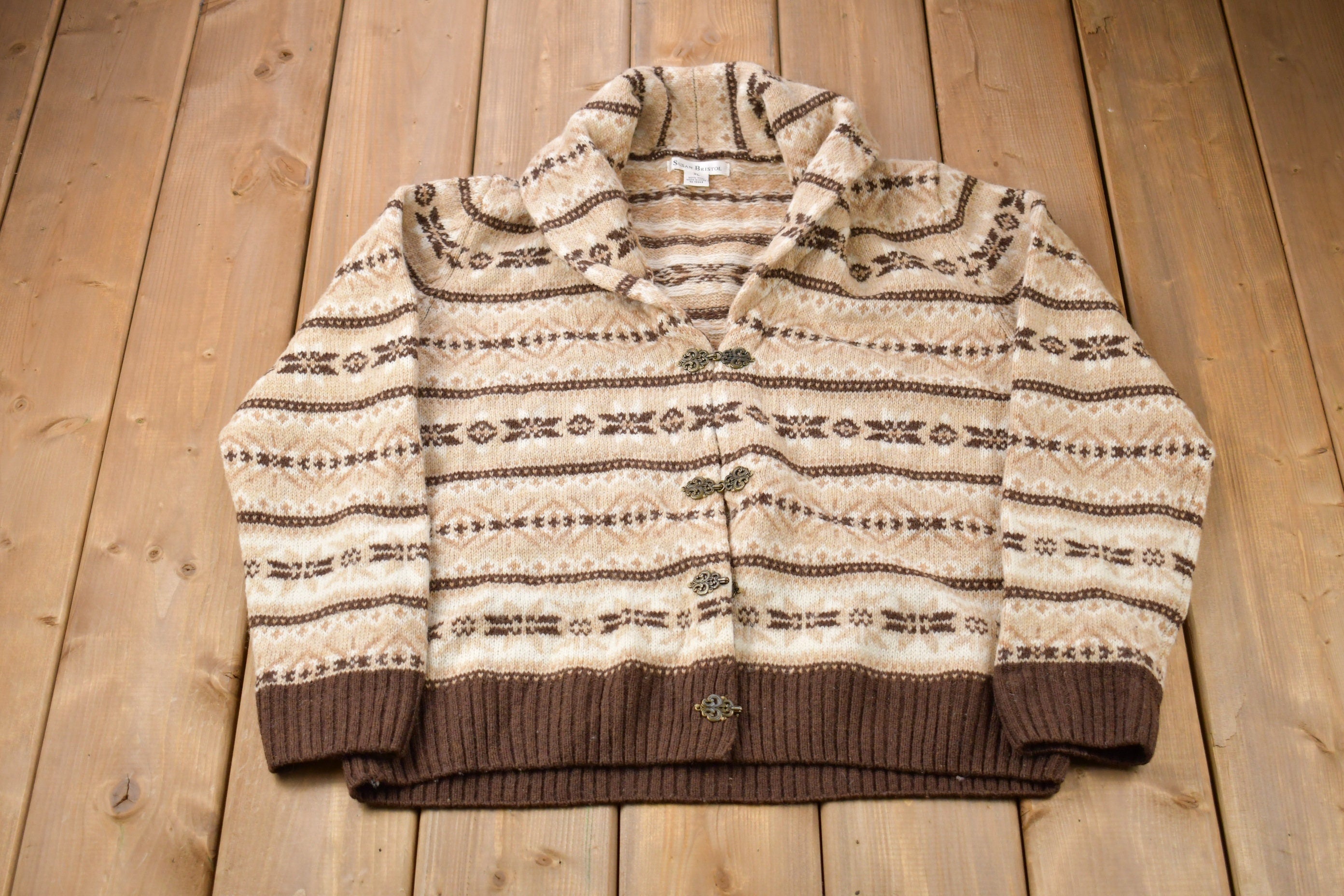 Vintage 1990s Susan Bristol Curling Knitted Sweater