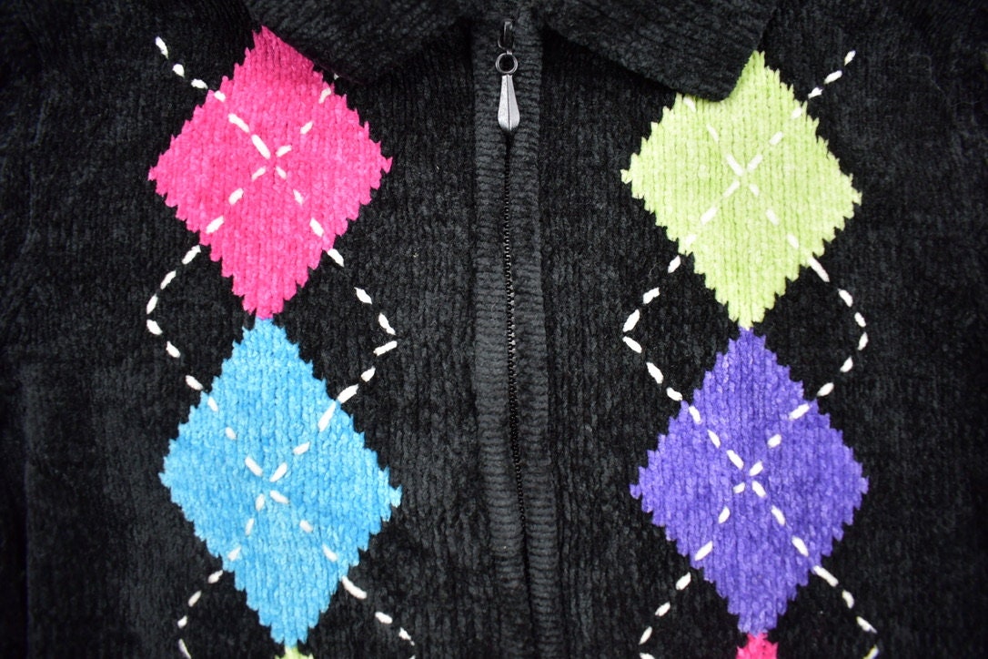 Vintage 1990s Alfred Dunner Zip Up Fleece Sweater