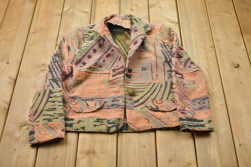 Vintage 1990s All Over Print Blazer Jacket