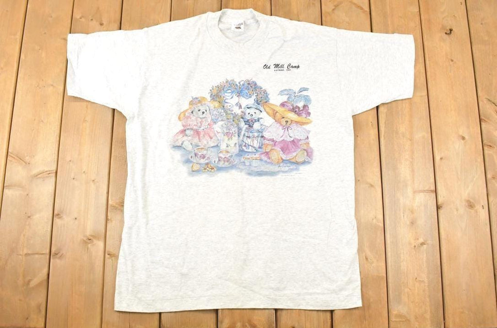 Vintage 1990s Old Mill Camp Cute Stuffed Bunnies Souvenir Travel T-Shirt Women's XL