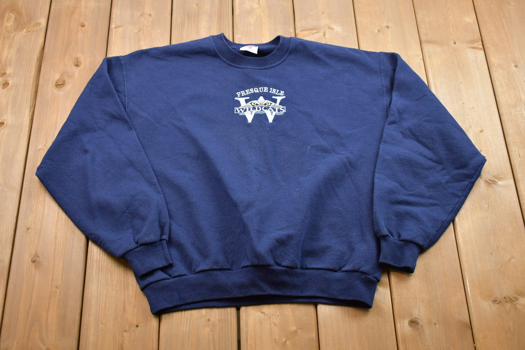 Vintage 1990s Presque Isles Wildcats Crewneck Sweatshirt