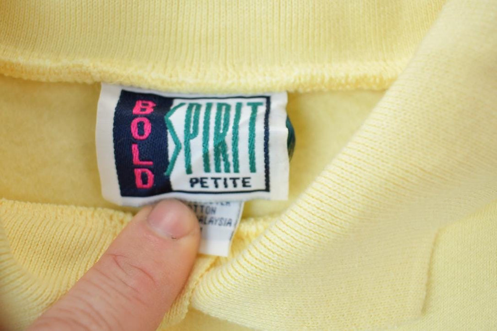 Vintage 1990s Double Collar Floral Design Cute Crewneck Sweater  90s Crewneck  Grandma Sweater  Streetwear  Made In USA  Animal Theme