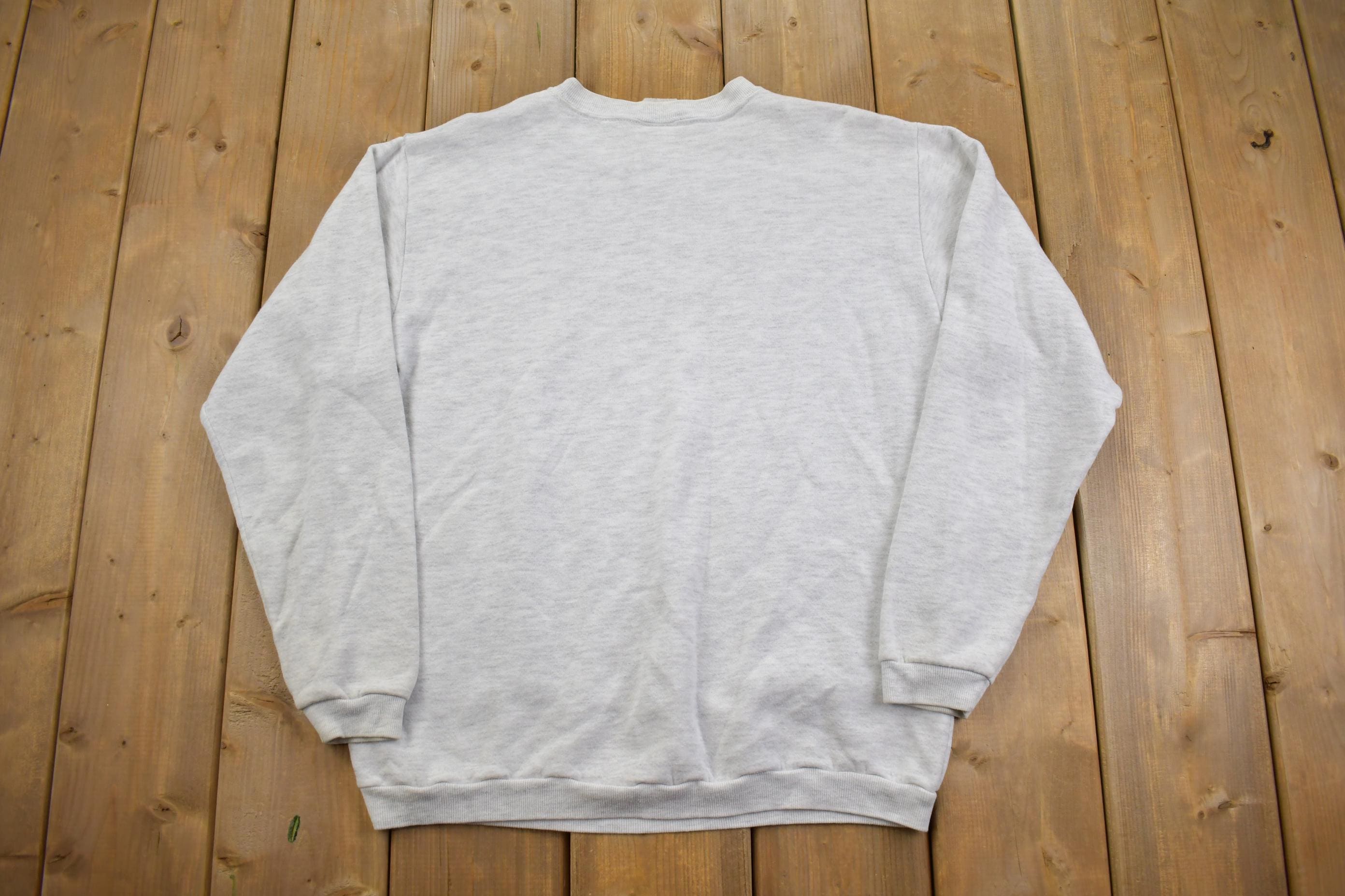 Vintage 1990s Cute Grandma Style Flower Basket Print Crewneck Sweater Made In USA