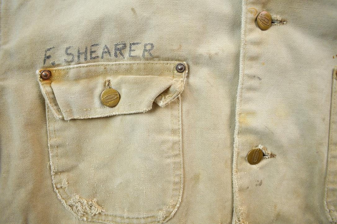 Vintage 1970s Carhartt Blanket Lined Chore Coat Heavily Distressed