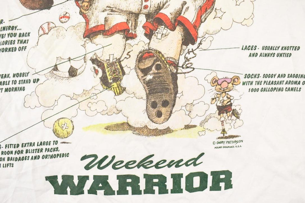 Vintage 1990s Weekend Warrior Souvenir Cartoon T-Shirt Men's L